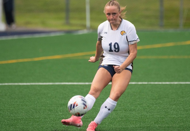 Catelyn Hodge notched her first collegiate goal in MCLA's 2-1 defeat to Dean College